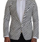 Dolce & Gabbana White Black Striped Slim Fit Jacket Blazer