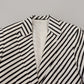 Dolce & Gabbana White Black Striped Slim Fit Jacket Blazer