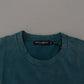 Dolce & Gabbana Blue Logo Print Crewneck Cotton T-shirt