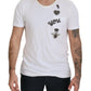 Dolce & Gabbana White Cotton Logo Patch Short Sleeve T-shirt