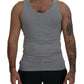 Dolce & Gabbana Gray Cotton Sleeveless Logo Men T-shirt