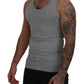 Dolce & Gabbana Gray Cotton Sleeveless Logo Men T-shirt