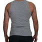 Dolce & Gabbana Gray Cotton Sleeveless Logo Men T-shirt