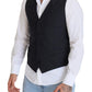 Dolce & Gabbana Black Wool Stretch Waistcoat Formal Vest