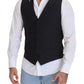 Dolce & Gabbana Black Wool Stretch Waistcoat Formal Vest