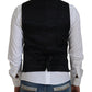 Dolce & Gabbana Black Wool Stretch Waistcoat Formal Vest