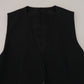 Dolce & Gabbana Black Wool Stretch Waistcoat Formal Vest