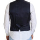 Dolce & Gabbana Dark Blue Wool Stretch Waistcoat Formal Vest