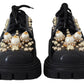 Dolce & Gabbana Black Leather Trekking Derby Embellished Shoes