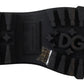 Dolce & Gabbana Black Leather Trekking Derby Embellished Shoes