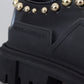 Dolce & Gabbana Black Leather Trekking Derby Embellished Shoes