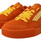 Dolce & Gabbana Chic Orange Suede Lace-Up Sneakers