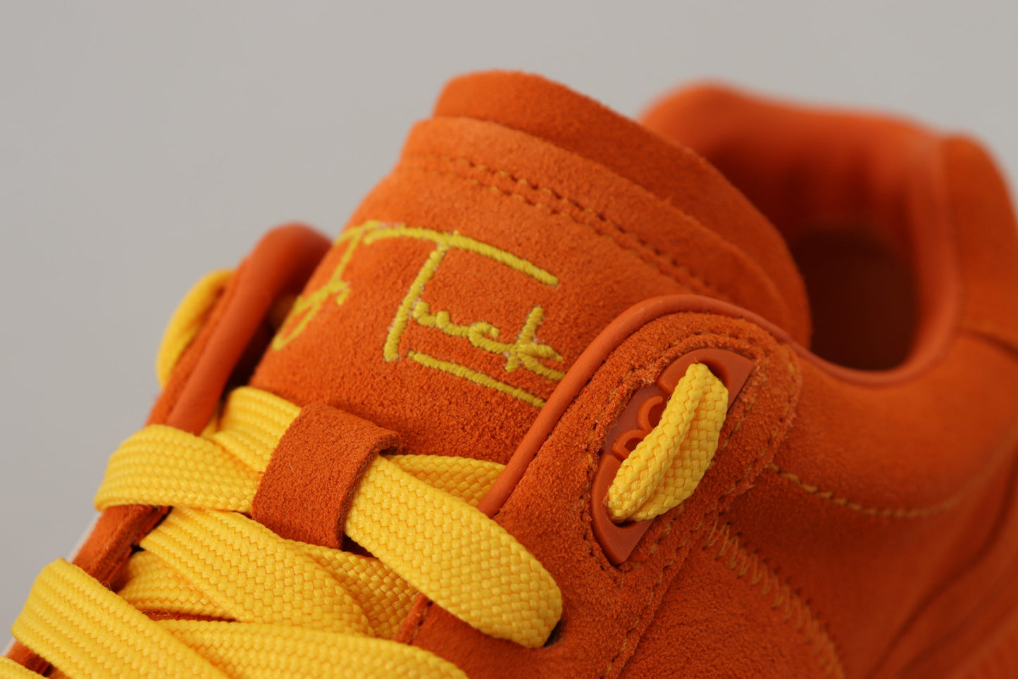 Dolce & Gabbana Chic Orange Suede Lace-Up Sneakers