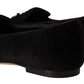 Dolce & Gabbana Black DG Sacred Heart Patch Slip On Flat Shoes