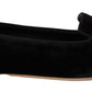 Dolce & Gabbana Black DG Sacred Heart Patch Slip On Flat Shoes