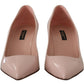 Dolce & Gabbana Pink Patent Leather Kitten Heels Pumps Shoes