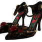 Dolce & Gabbana Brown Embellished Leopard Print Heels Shoes