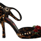 Dolce & Gabbana Brown Embellished Leopard Print Heels Shoes