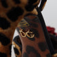 Dolce & Gabbana Brown Embellished Leopard Print Heels Shoes