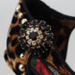 Dolce & Gabbana Brown Embellished Leopard Print Heels Shoes