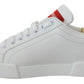 Dolce & Gabbana White Portofino Logo Classic Sneakers Shoes