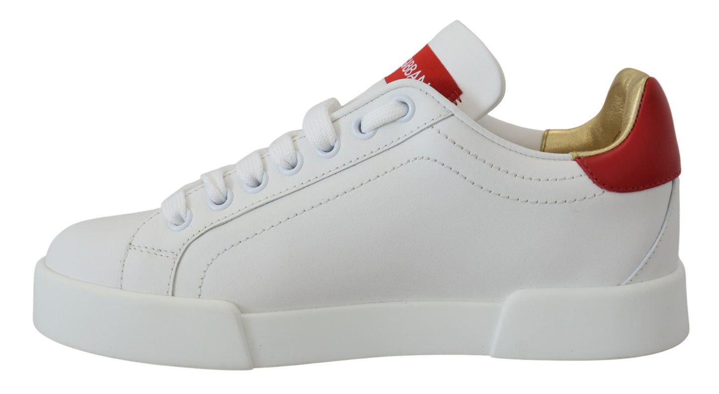 Dolce & Gabbana White Portofino Logo Classic Sneakers Shoes