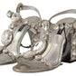 Dolce & Gabbana Silver Crystals Strap Buckle High Heel Sandals