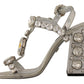 Dolce & Gabbana Silver Crystals Strap Buckle High Heel Sandals