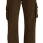 Ermanno Scervino Brown Cotton Corduroy Cargo Pants