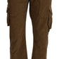 Ermanno Scervino Brown Cotton Corduroy Cargo Pants