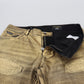 Dolce & Gabbana Gold Cotton Tattered Skinny Men Denim Jeans