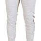 Dolce & Gabbana White Brown Slim Fit Chino Pants