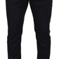 Dolce & Gabbana Black Wool Striped Chino Pants