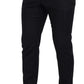 Dolce & Gabbana Black Wool Striped Chino Pants