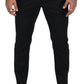 Dolce & Gabbana Black Wool Striped Chino Pants