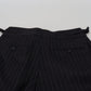 Dolce & Gabbana Black Wool Striped Chino Pants