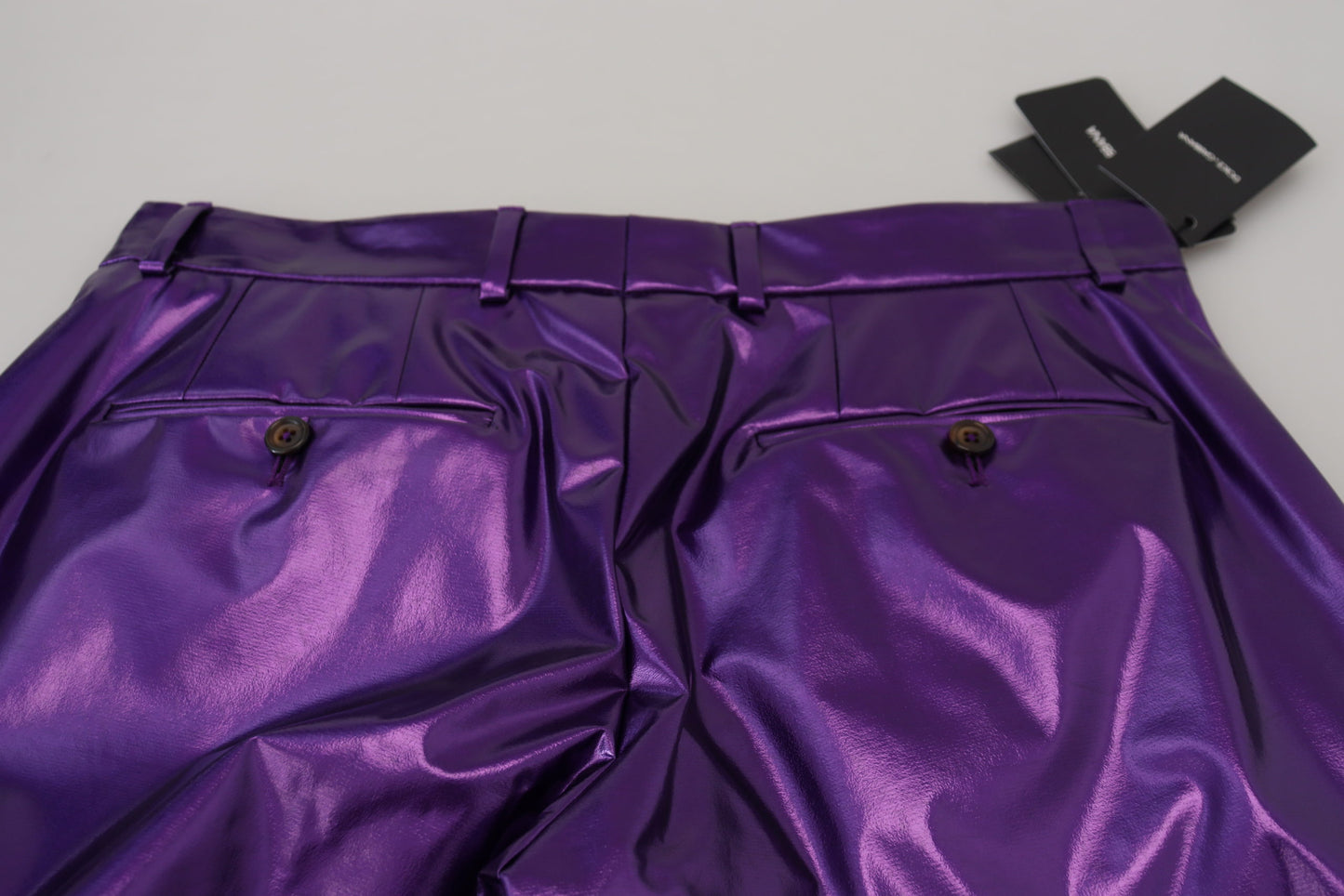 Dolce & Gabbana Purple Shining Men Casual Pants