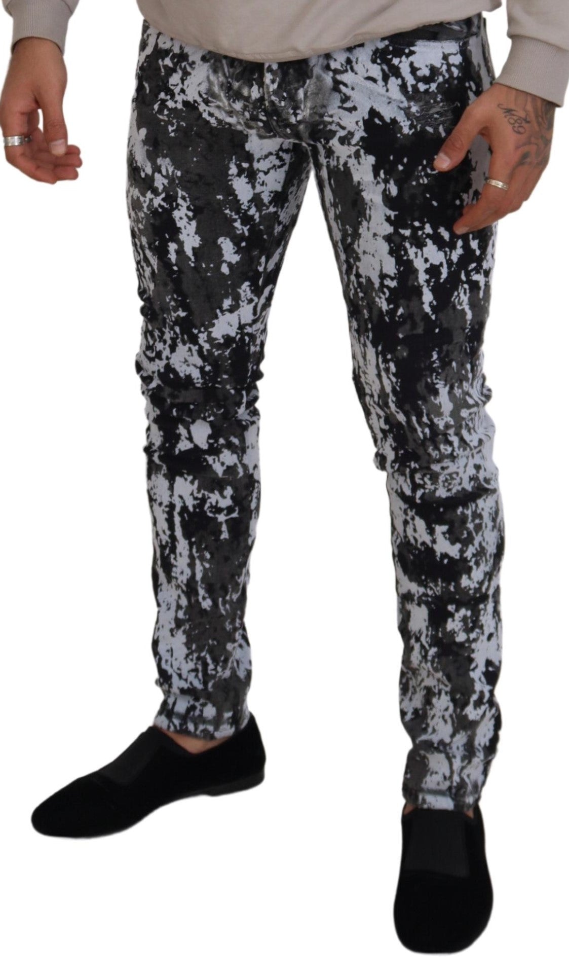 Dolce & Gabbana Multicolor Cotton Tie Dye Skinny Denim Jeans