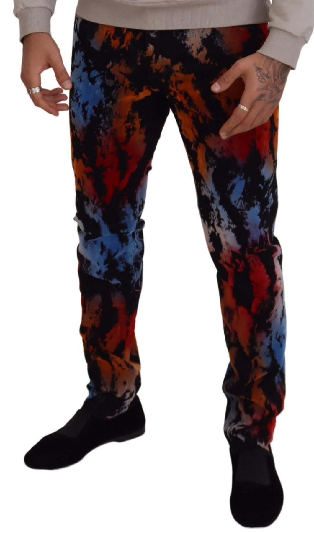 Dolce & Gabbana Multicolor Cotton Tie Dye Skinny Denim Jeans