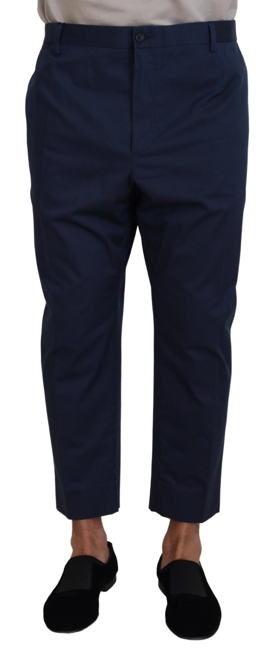 Dolce & Gabbana Blue Cotton Men Cropped Pants