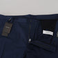 Dolce & Gabbana Blue Cotton Men Cropped Pants