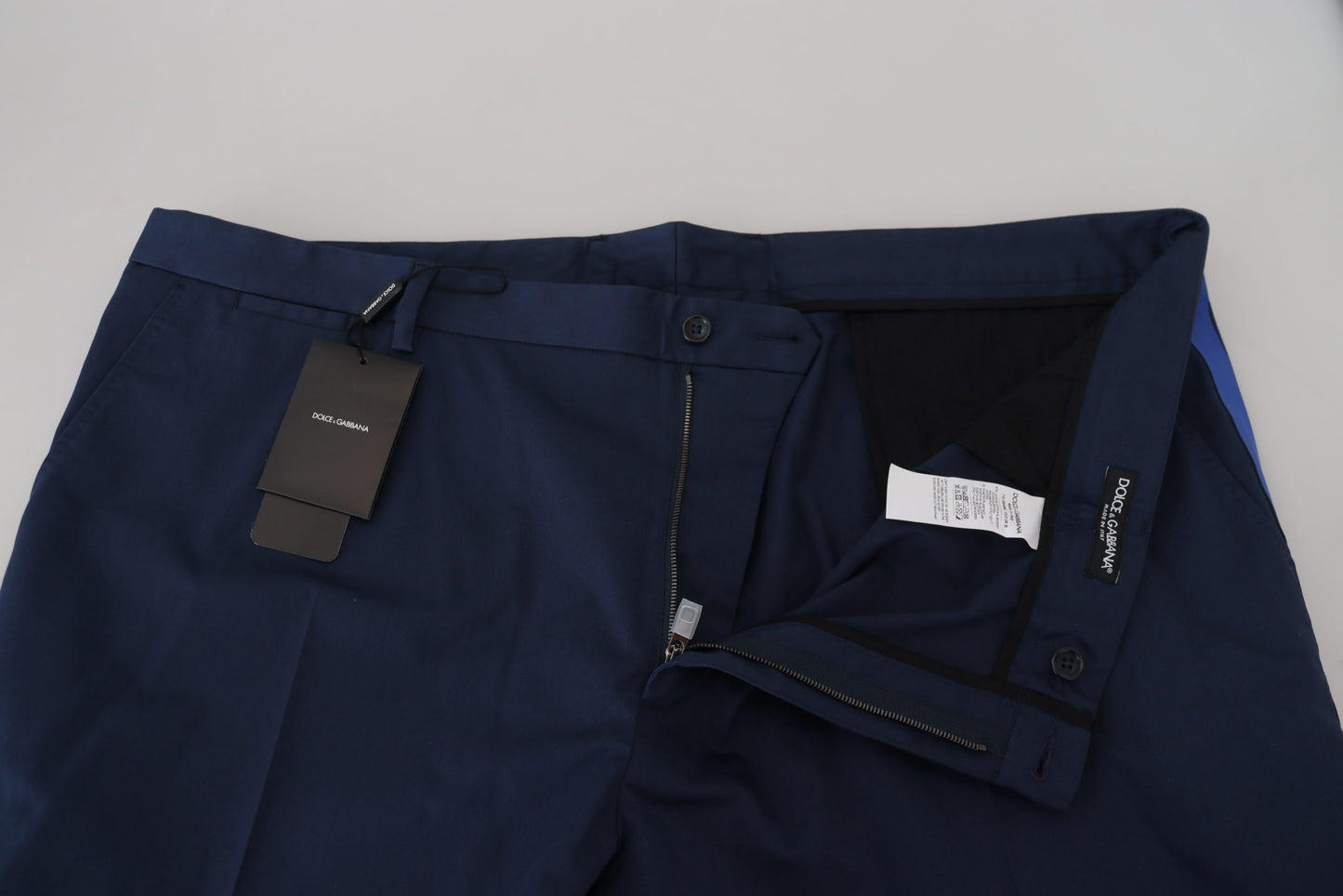 Dolce & Gabbana Blue Cotton Men Cropped Pants