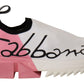 Dolce & Gabbana Pink White Logo Womens Sorrento Sneakers