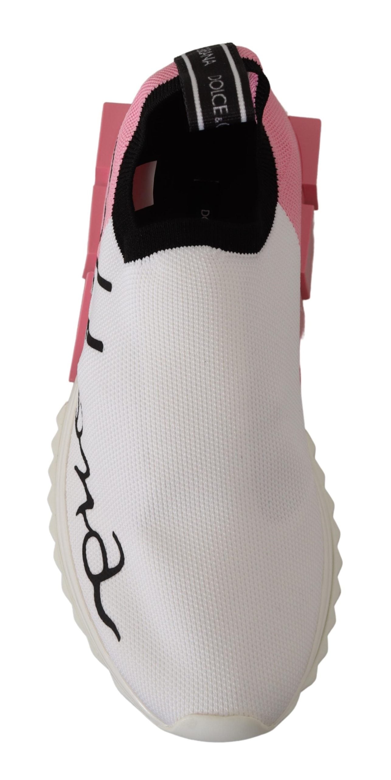 Dolce & Gabbana Pink White Logo Womens Sorrento Sneakers