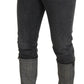 Dolce & Gabbana Gray Cotton Checkered Leg Men Denim Jeans