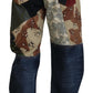 Dolce & Gabbana Multicolor Silk Patchwork Men Denim Jeans