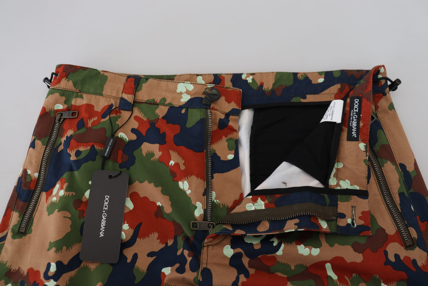 Dolce & Gabbana Multicolor Cotton Camouflaged Cargo Shorts