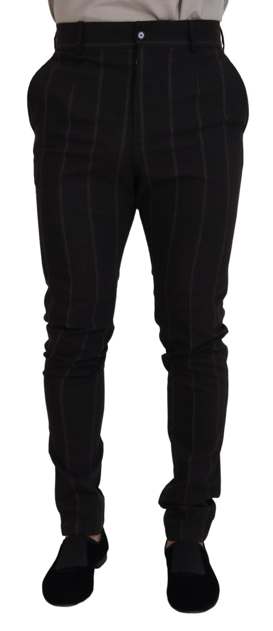 Dolce & Gabbana Black Wool Chino Formal Men Pants