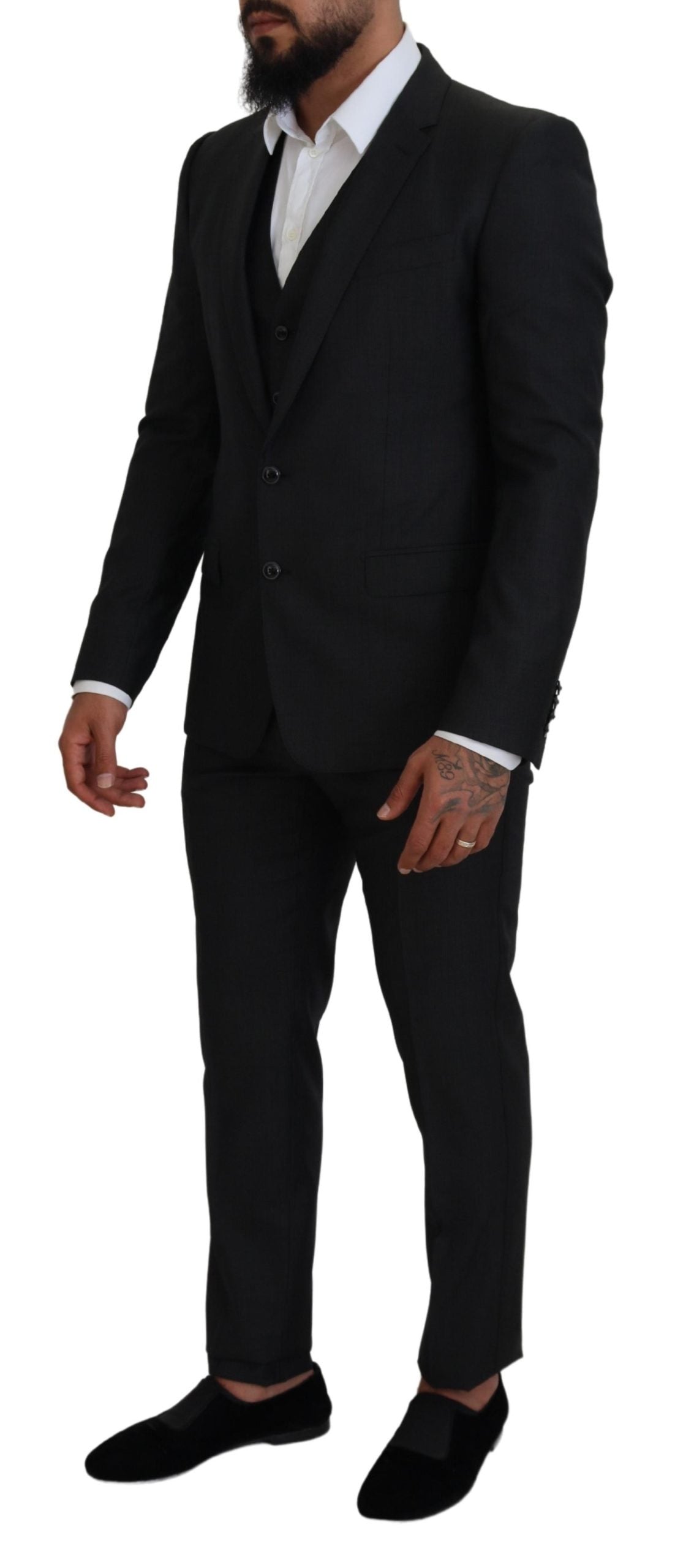 Dolce & Gabbana Gray MARTINI 3 Piece Slim Fit Suit