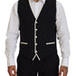 Dolce & Gabbana Black Wool White Silk Slim Fit Suit